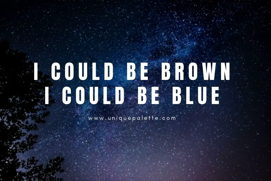 I Could Be Brown I Could Be Blue